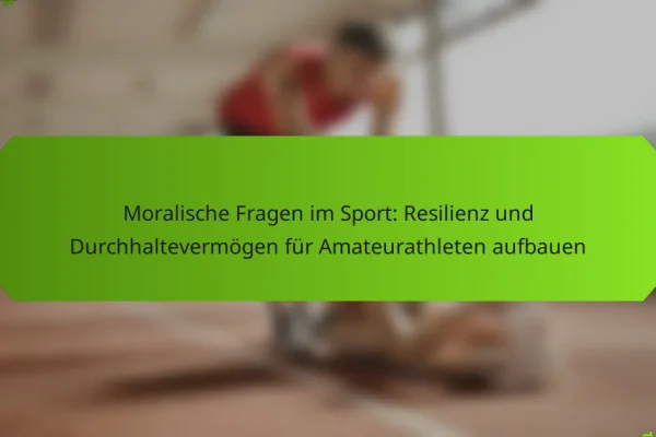 Moralische Fragen im Sport: Resilienz und Durchhaltevermögen für Amateurathleten aufbauen