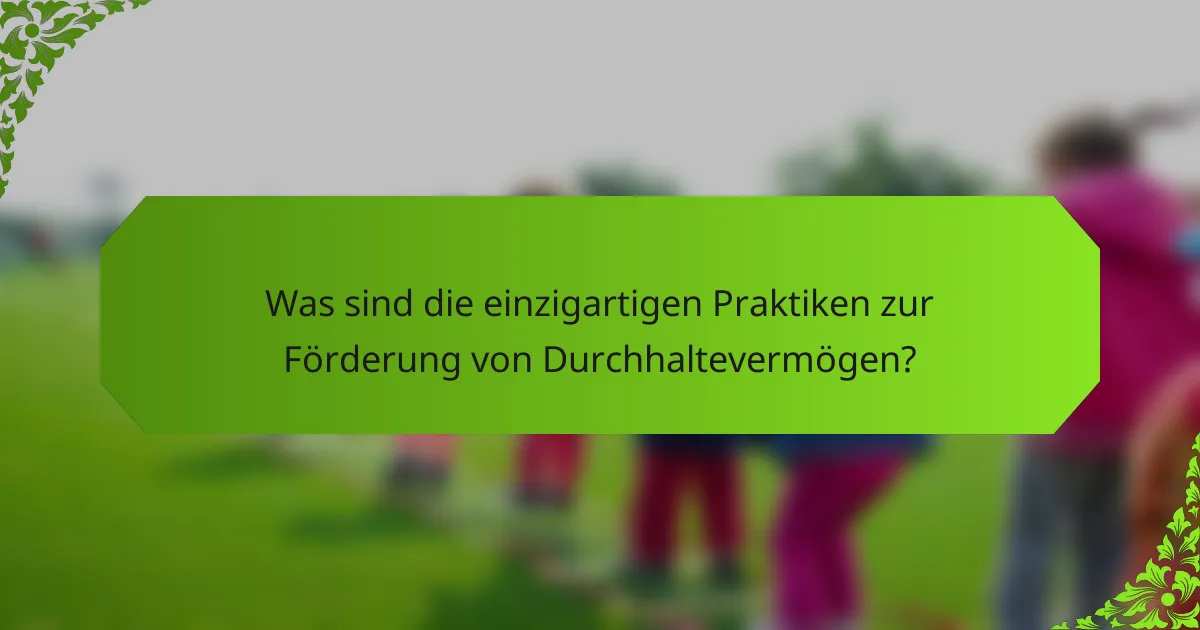 Was sind die einzigartigen Praktiken zur Förderung von Durchhaltevermögen?