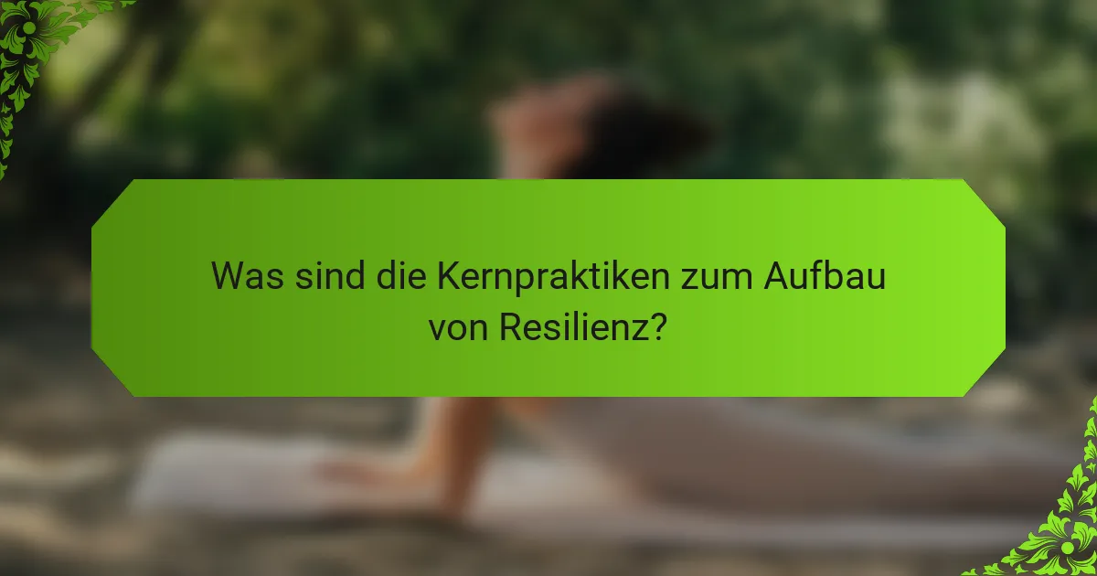 Was sind die Kernpraktiken zum Aufbau von Resilienz?