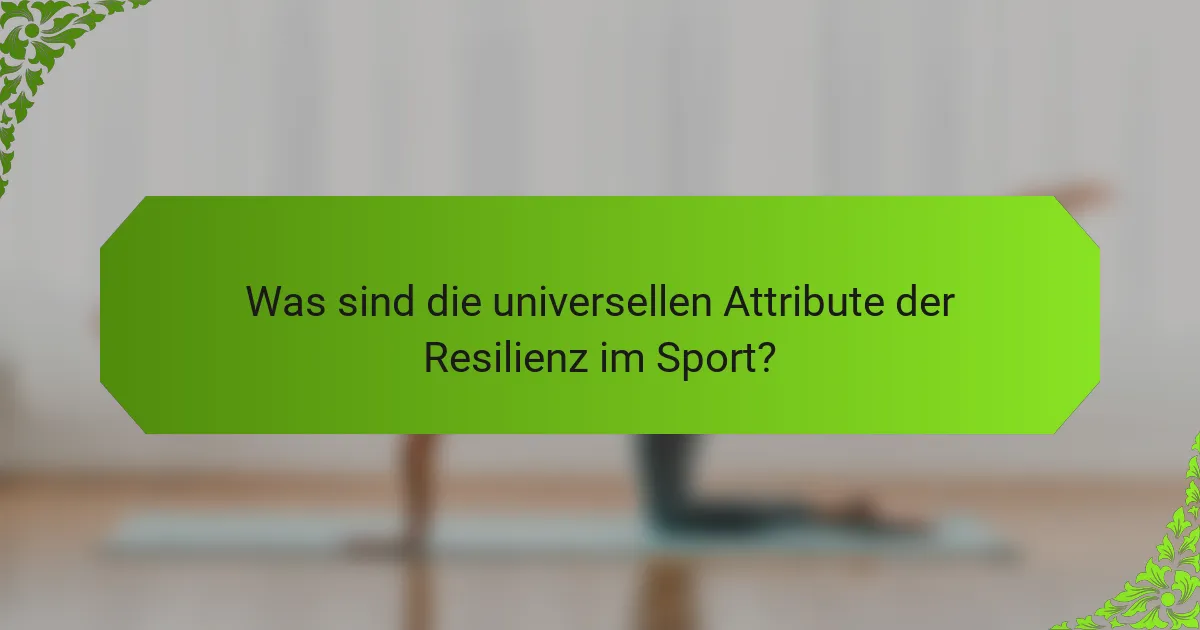 Was sind die universellen Attribute der Resilienz im Sport?