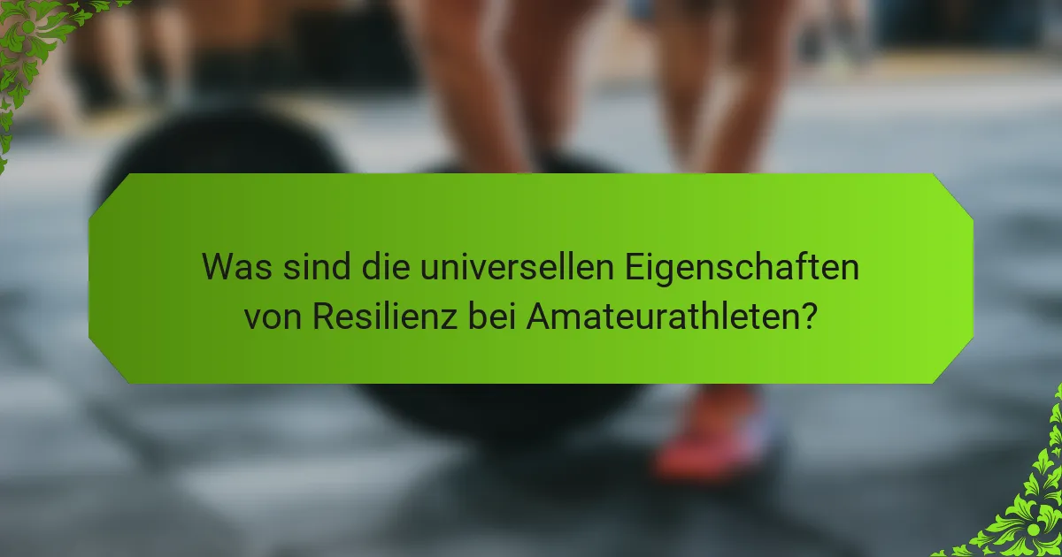 Was sind die universellen Eigenschaften von Resilienz bei Amateurathleten?