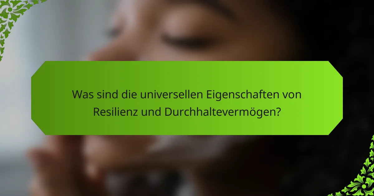 Was sind die universellen Eigenschaften von Resilienz und Durchhaltevermögen?