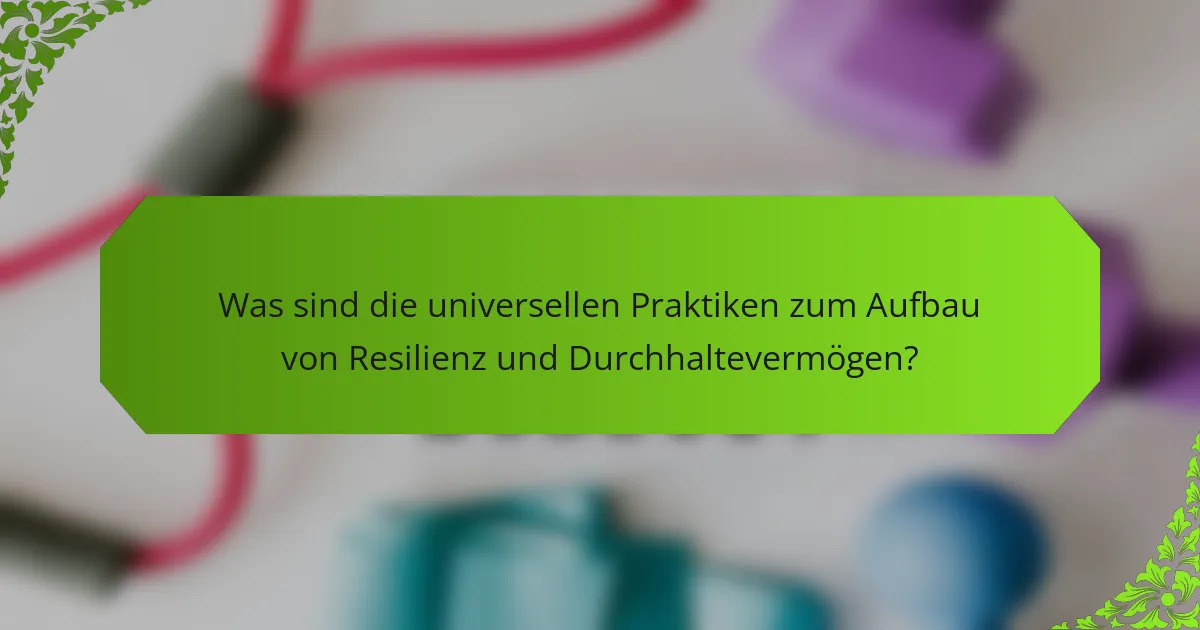 Was sind die universellen Praktiken zum Aufbau von Resilienz und Durchhaltevermögen?