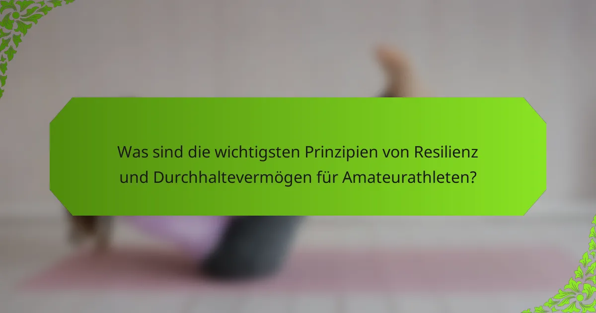 Was sind die wichtigsten Prinzipien von Resilienz und Durchhaltevermögen für Amateurathleten?