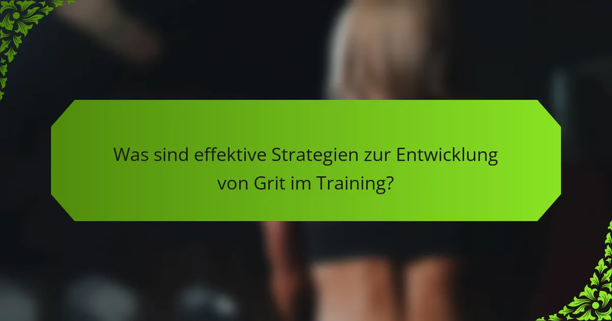 Was sind effektive Strategien zur Entwicklung von Grit im Training?
