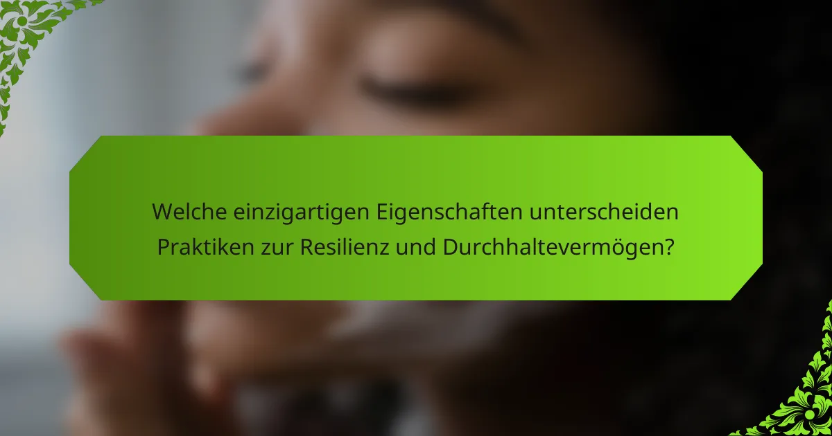 Welche einzigartigen Eigenschaften unterscheiden Praktiken zur Resilienz und Durchhaltevermögen?