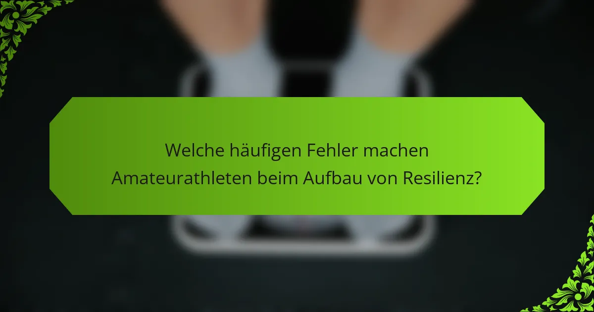 Welche häufigen Fehler machen Amateurathleten beim Aufbau von Resilienz?