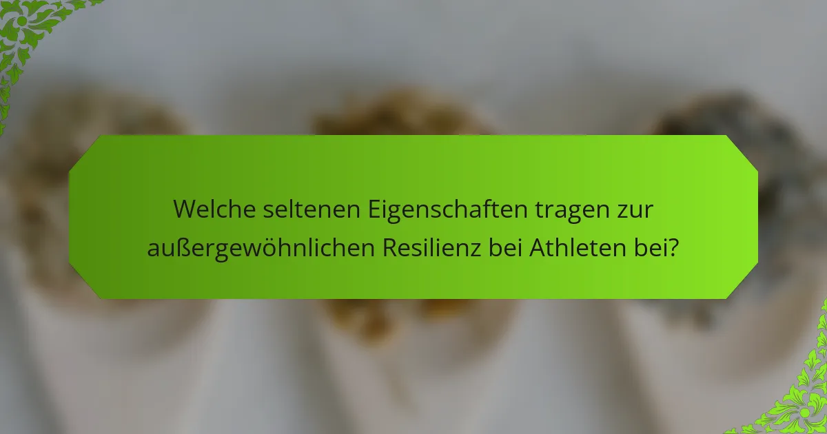 Welche seltenen Eigenschaften tragen zur außergewöhnlichen Resilienz bei Athleten bei?