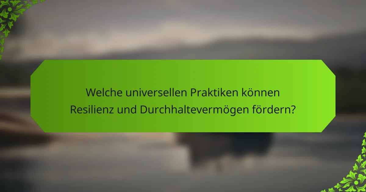 Welche universellen Praktiken können Resilienz und Durchhaltevermögen fördern?