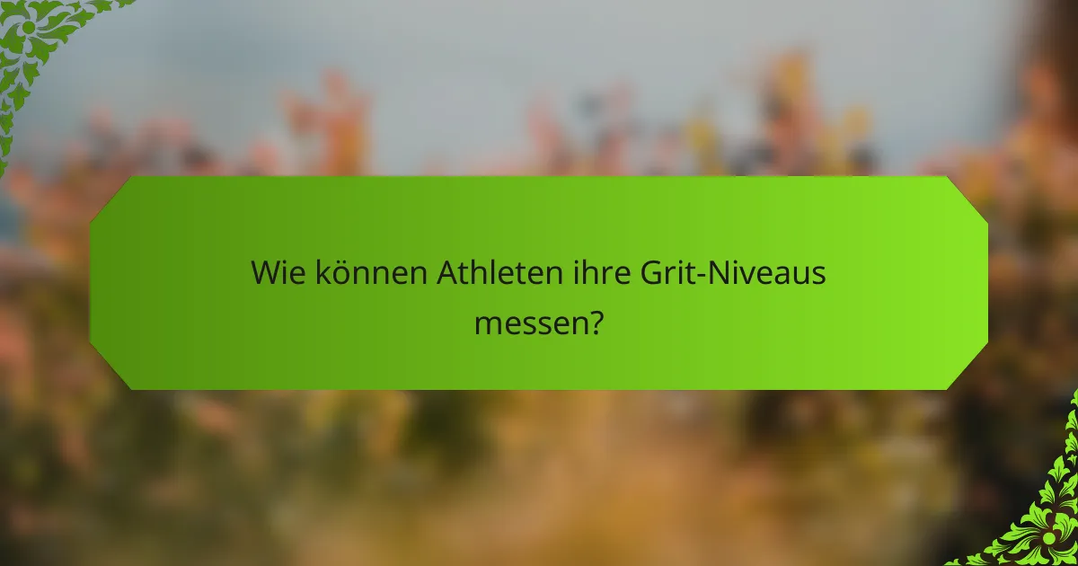 Wie können Athleten ihre Grit-Niveaus messen?
